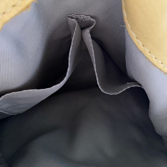 American Leather Co Butter Yellow Purse Handbag Two Strap Multiple Pockets Zip - Picture 12 of 13